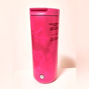 NWT STARBUCKS Stainless Steel Tumbler Ice Feather Pink 12oz Holiday 2021